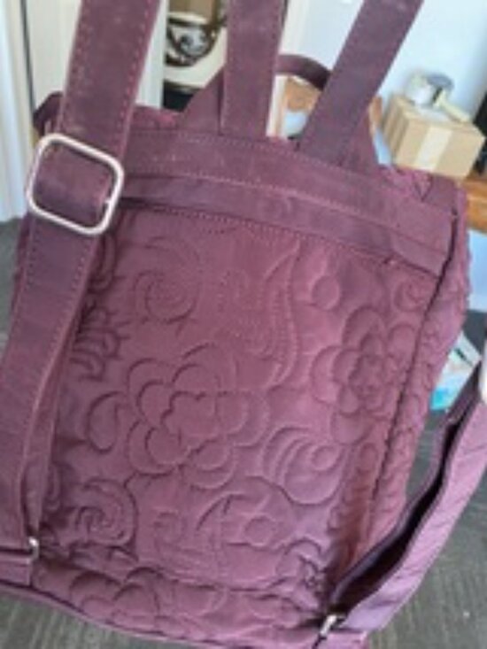 VERA BRADLEY Classic Metal Clasp Maroon Backpack Wine Microfiber Gorgeous & Rare main image 5